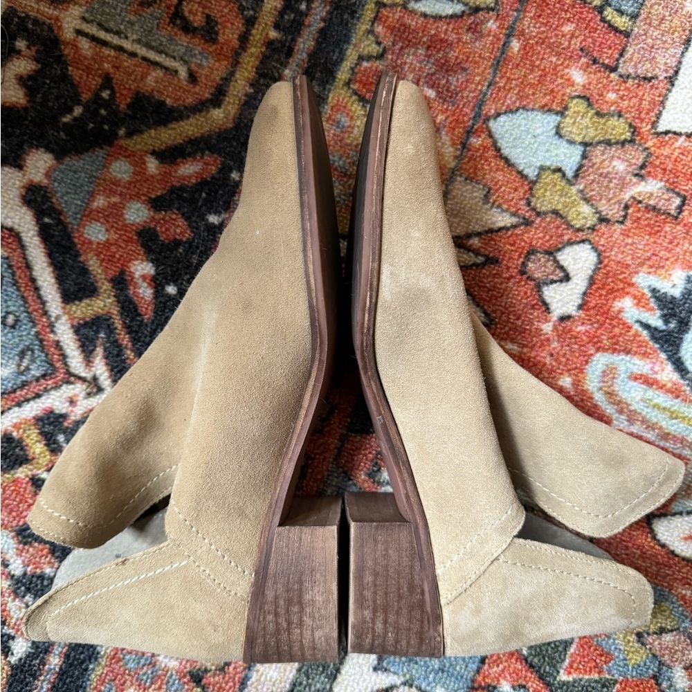 Nude Suede Ankle Boots